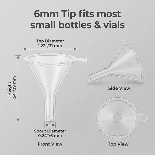 Mini Funnels Set, Small Clear Plastic Funnel - Image 3