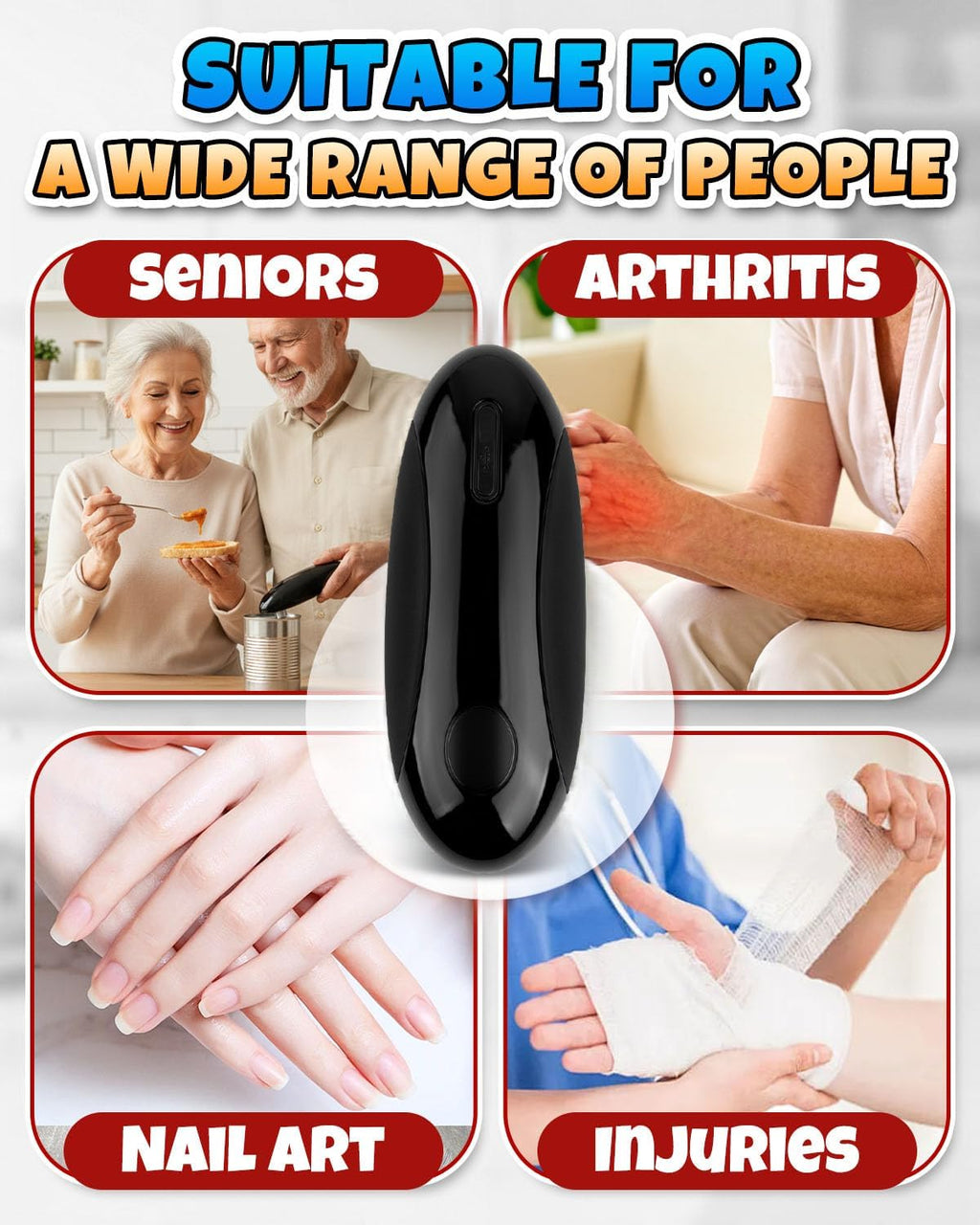 Electric Can Opener, Automatic Can Opener for Senior, One touch Side