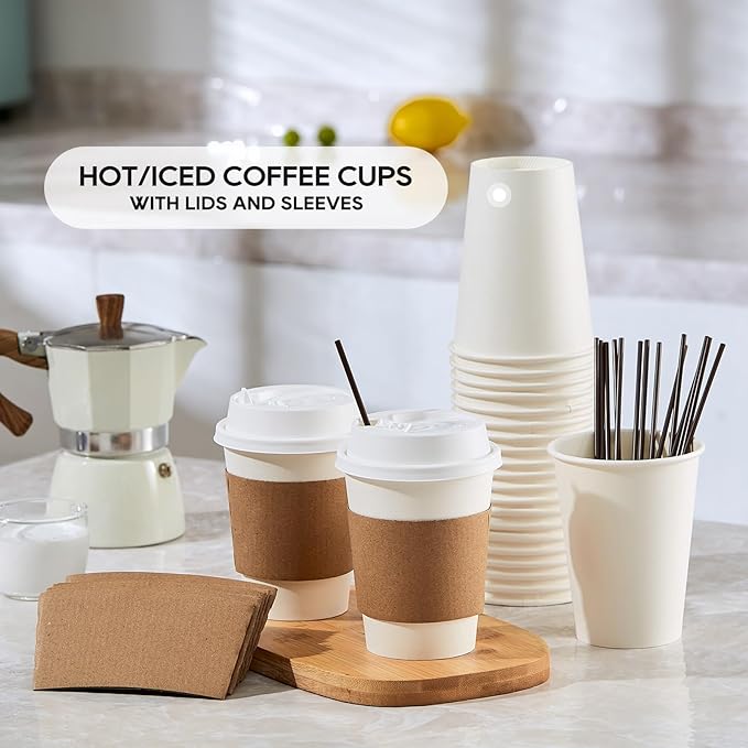 12 oz Paper Coffee Cups, Disposable Paper Coffee Cup - Image 7