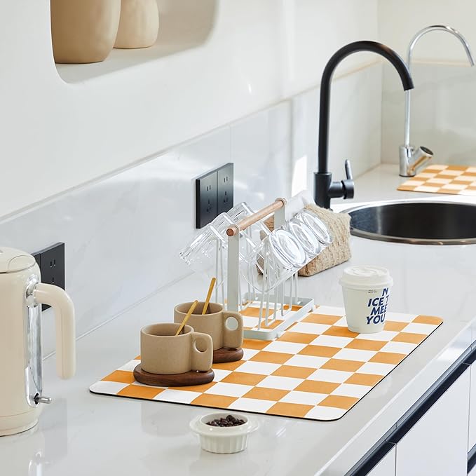 Ohocut Checkered Dish Drying Mat by Ohocut