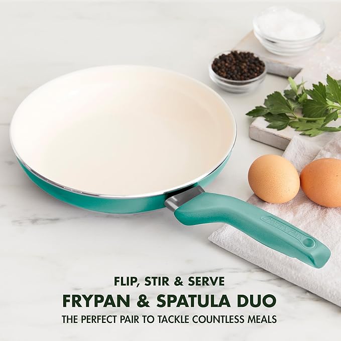 GreenPan Rio Healthy Ceramic Nonstick 8" Frying Pan Skillet and Silicone - Image 3