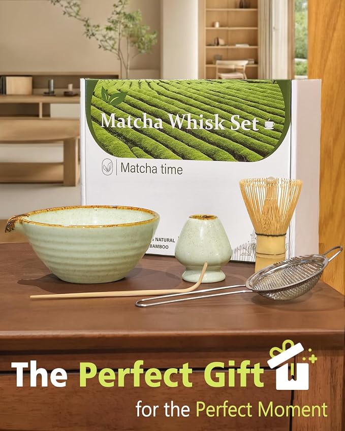 Vaiheng Matcha Whisk Set with Matcha Bowl, Matcha Whisk Holder Matcha Bamboo - Image 6