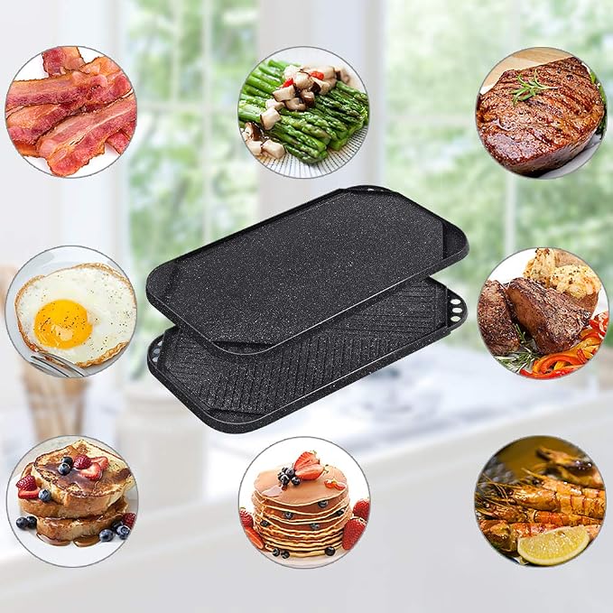 SENSARTE Nonstick Griddle Grill Pan, Pro-Grid Reversible Grill & Griddle Pan - Image 7