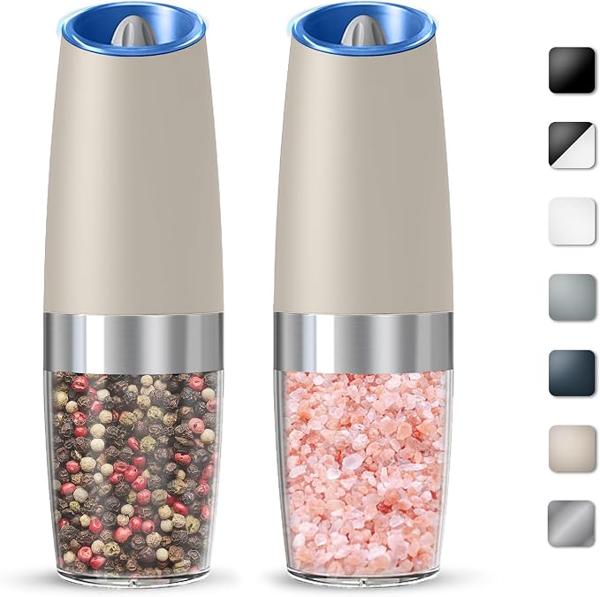 Gravity Electric Salt And Pepper Grinder Set, Automatic Salt And Pepper Grinder by KIARYUOLL