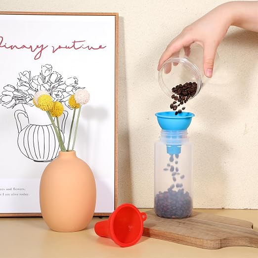 4 Pcs Wide Mouth Funnels for Filling Small Bottles, Kitchen Silicone Funnels - Image 5
