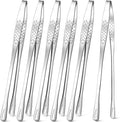 meekoo 6 Pcs 9.5 Inches Stainless Steel Korean BBQ Grill Tongs Japanese by meekoo