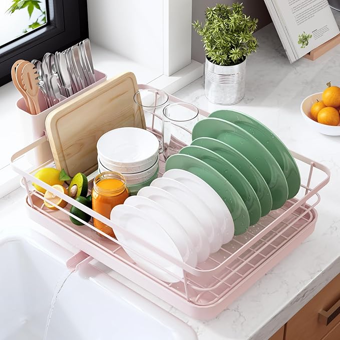 Kitsure Dish Drying Rack for Kitchen Counter, Stainless Steel Sink Organization by Kitsure