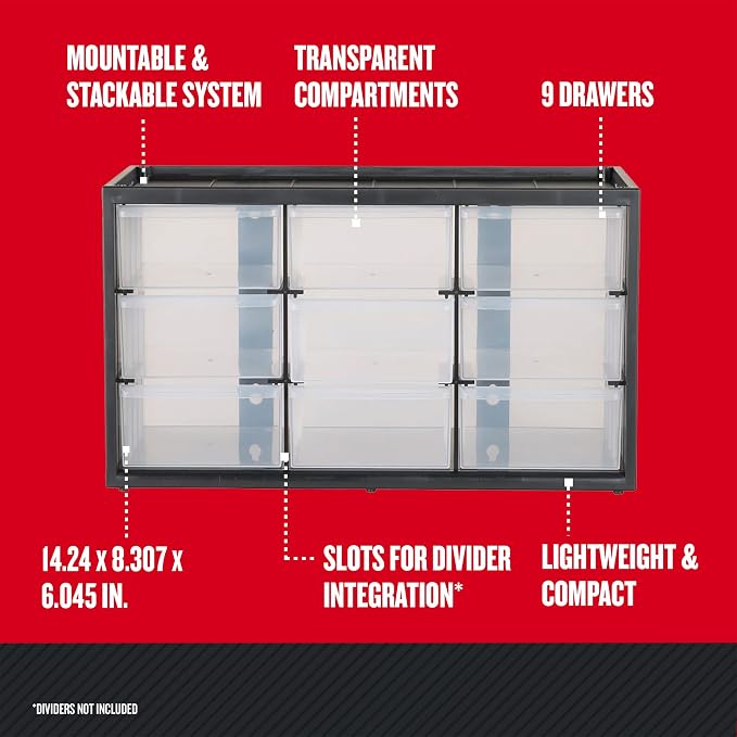 CRAFTSMAN Storage Organizer Bin System, 9 Compartment - Image 2