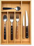 guiogc Kitchen Bamboo Silverware Drawer Organizer，Silverware Organizer and by guiogc