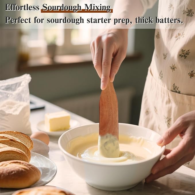 2Pcs Skinny Spurtle for Sourdough Starter, Reaching Bottom of Jars, Dough Whisk - Image 3