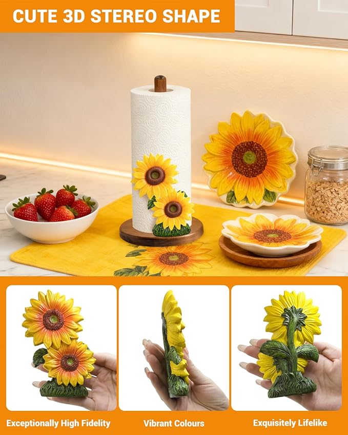 Sunflower Paper Towel Holder, Gifts - Image 3