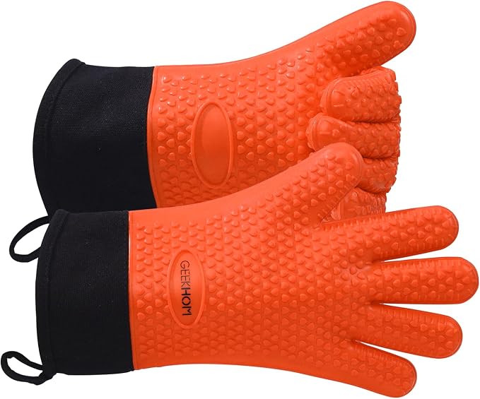 GEEKHOM BBQ Gloves Heat Resistant Oven Mitts by GEEKHOM