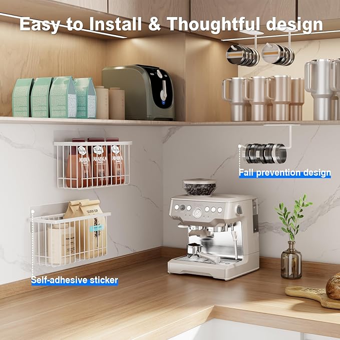Mustorn 4 Pack Adhesive Cabinet Door Organizer, Lid Organizers Inside Cabinet - Image 4