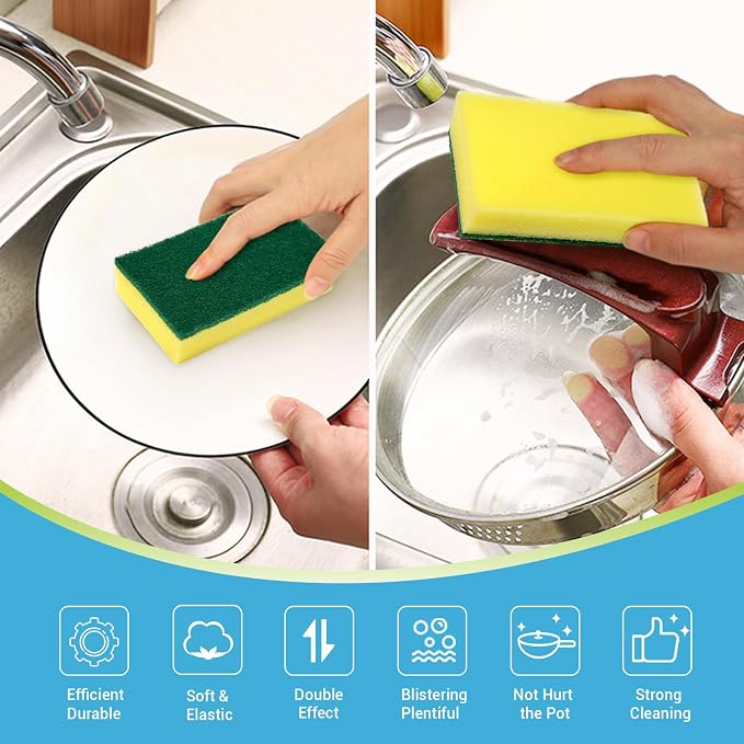AIDEA Sponges Kitchen, 24 Pack Heavy Duty Dish Sponge, Cleaning Dish Scrubber - Image 3