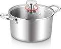 TeamFar 4.5 Quart Stock Pot, Stainless Steel Tri-Ply Cooking Pasta Soup Pot by TeamFar