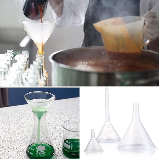 Plastic Funnel Set, 100mm x 2, 75mm x 2, 50mm x 2 - Image 7