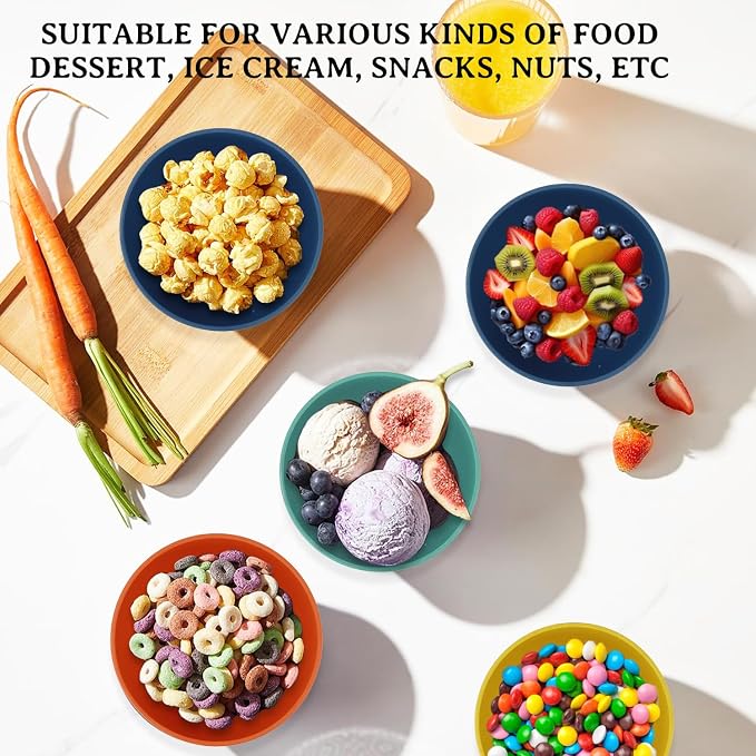 Wheat Straw Bowls, 10 OZ Snack Bowl Set of 8, Unbreakable Small Bowl, - Image 7