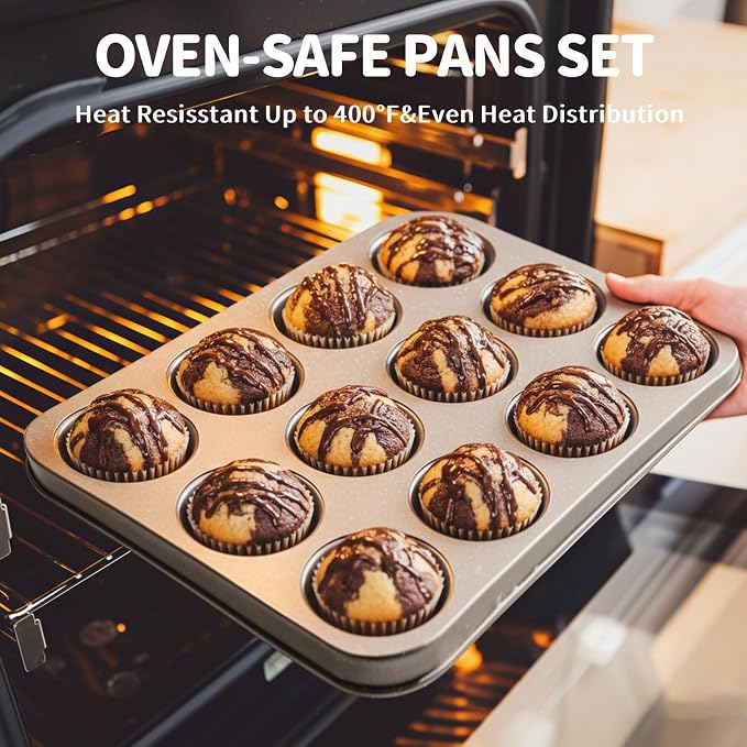 Terlulu 10-Piece Baking Pans Set, Bakeware Sets Nonstick, Baking Set - Image 5