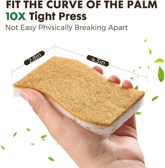COBETE 12 Pack Natural Biodegradable Kitchen Non Scratch Sponges, Compostable - Image 7