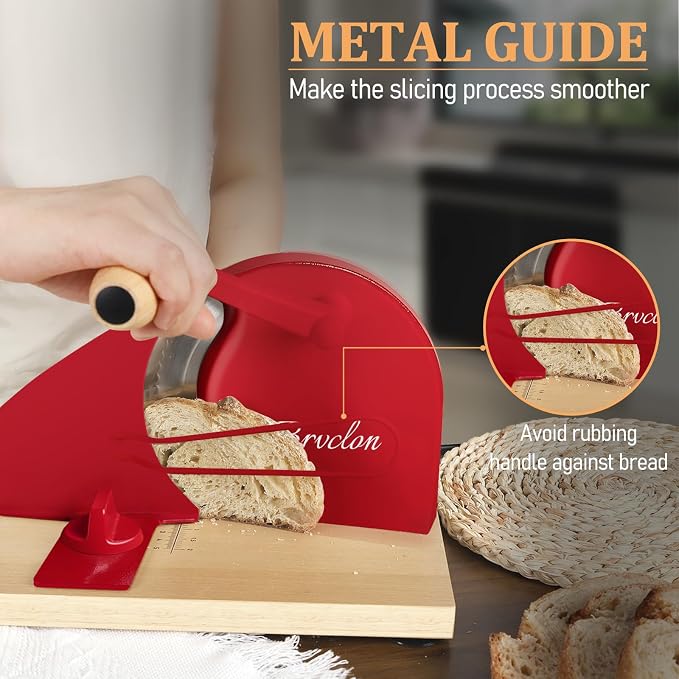 Brvclon Manual Bread Slicer Adjustable Thickness, Hand Crank Bread Slicer - Image 3