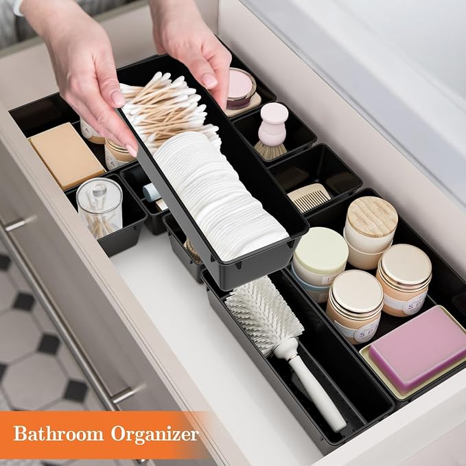 SpaceHacks 25 PCS Plastic Drawer Organizer Set, 4-Size Versatile Organizer - Image 7