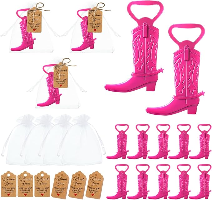 Meanplan 99 Pcs Cowboy Boot Bottle Opener Set Cowgirl Western Derby Wedding by Meanplan