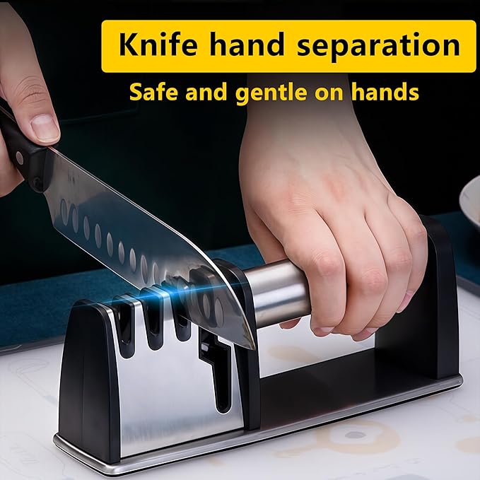 Knife Sharpeners, 4 in 1 Professional Chef's Kitchen Knife Accessories - Image 4