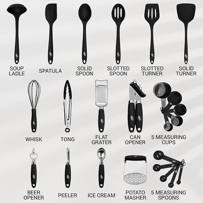 Kaluns Silicone Kitchen Utensils Set 24 Pcs Silicone Cooking Utensils Set - Image 2