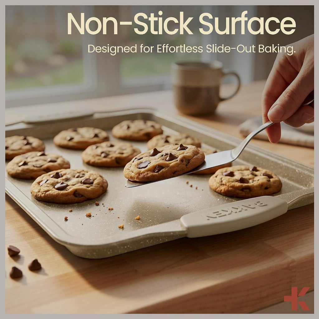6-Piece Deluxe Nonstick Baking Pan Set - Professional Grade Carbon