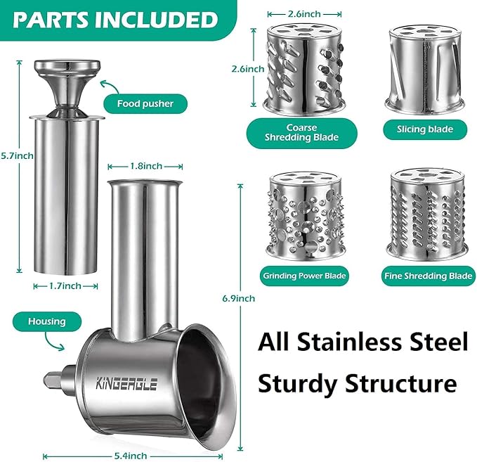 Stainless Steel Slicer Shredder Attachment - Image 2