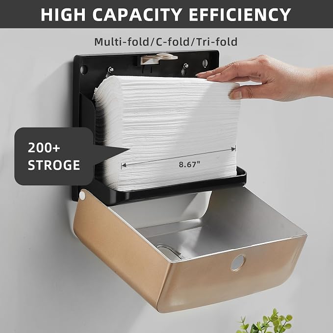 Paper Towel Dispensers Wall Mount: Multifold Z-Fold Paper Towel Holder - Image 3