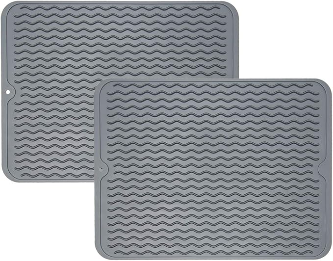 ZLR 2 Pcs Silicone Dish Drying Mat & Heat Resistant Trivet by ZLR