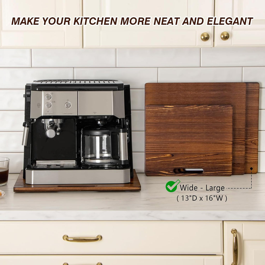 ANBOXIT Pine Wood Appliance Slider, Sliding Tray for Coffee Maker