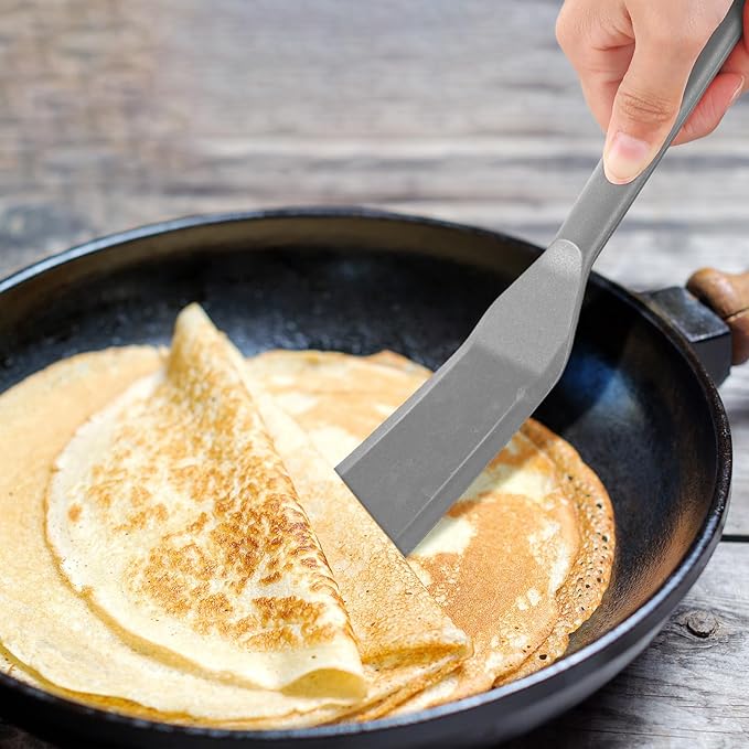 Zopeal 2 Pieces Crepe Spatula Silicone Narrow Skinny Flipper Long Heat - Image 3