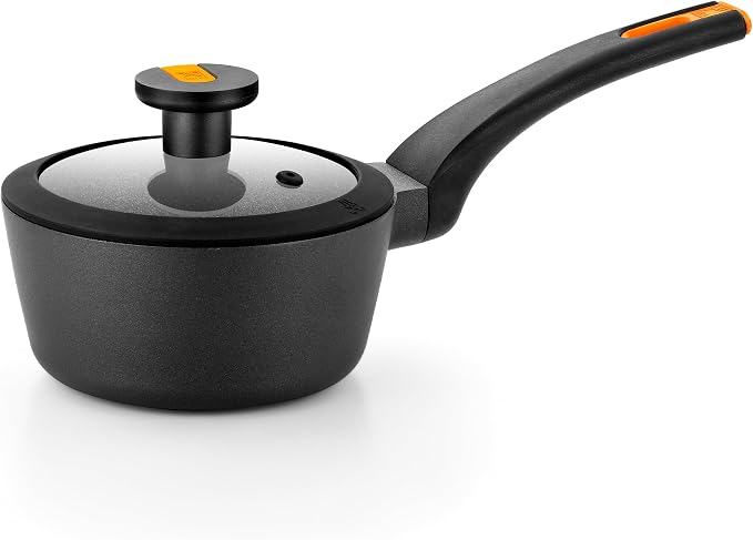 BRA COOKWARE Efficient Pro Nonstick Saucepan w/Lid | 6.3 Inch 1.13 Quart by BRACookware
