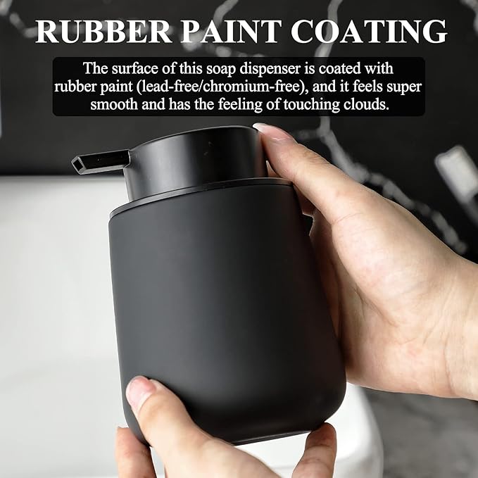 Bosilunlife Ceramic Foaming Soap Dispenser - 12Oz Bathroom Countertop Kitchen - Image 2