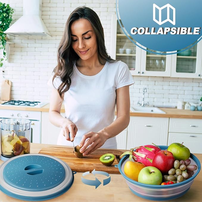 4 in 1, WENWELL Vented Collapsible Microwave Splatter Cover & Mat, Kitchen dish - Image 6