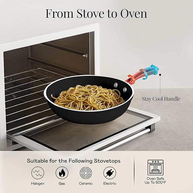 Gotham Steel 15 Pc Ceramic Cookware Set Nonstick, Ceramic Pots and Pans Set Non - Image 6