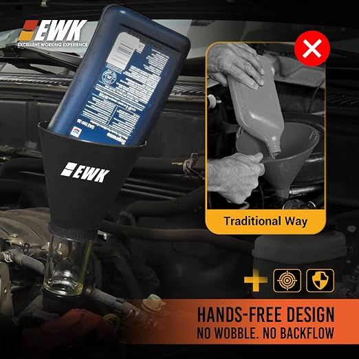 EWK Oil Funnel Threaded Engine Oil Fill Funnel, Secure No-Leak Design - Image 4