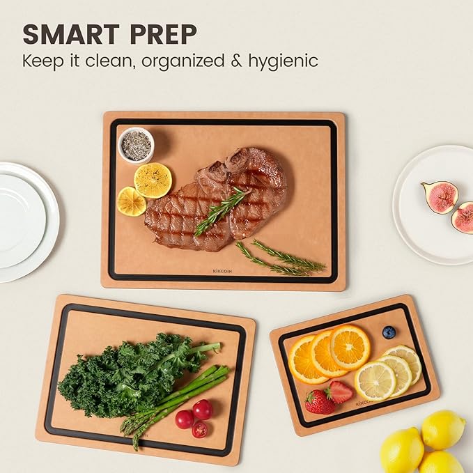Kikcoin Wood Cutting Board Set of 3, Cutting Boards - Image 5