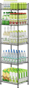 5 Tier Water Bottle Storage Rack Freestanding Metal Water Bottle
