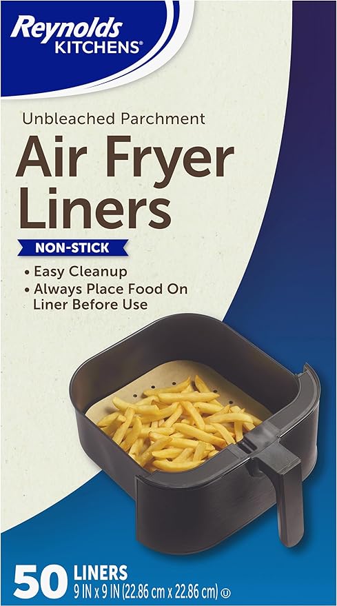 Reynolds Kitchens Air Fryer Liners Disposable, Unbleached Parchment Paper Sheets by ReynoldsConsumerProducts