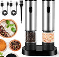 2 Pack Electric Salt and Pepper Grinder Set, Salt and Pepper Shakers by Unknown