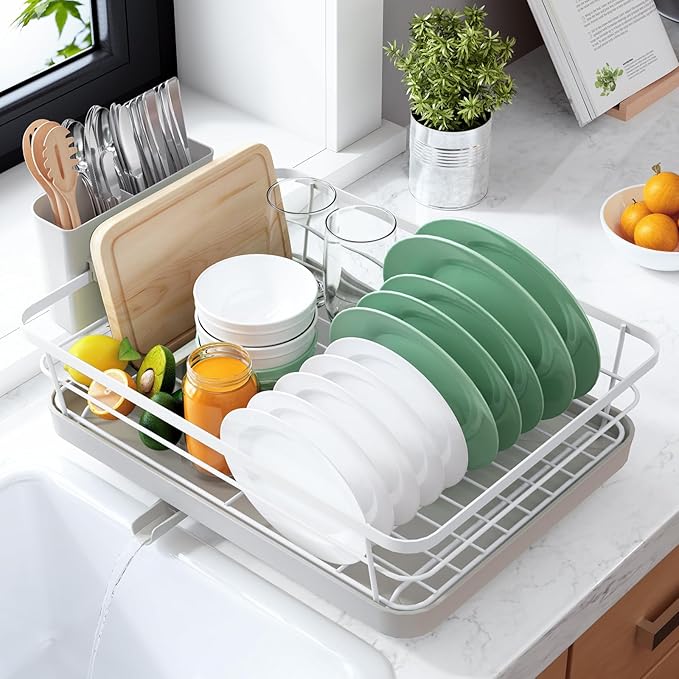 Kitsure Dish Drying Rack for Kitchen Counter, Stainless Steel Sink Organization by Kitsure
