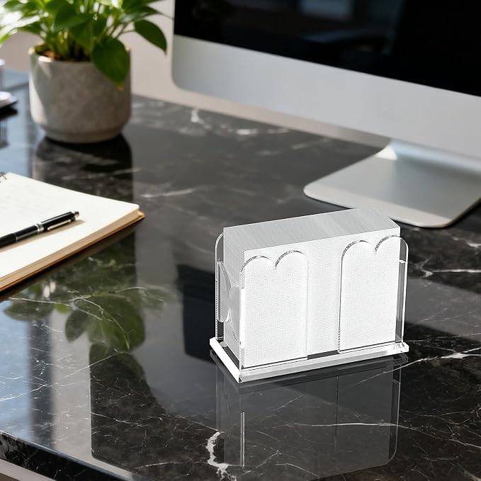 LUGUNU Acrylic Cocktail Napkin Holder-Clear Scalloped Napkin Dispenser - Image 5