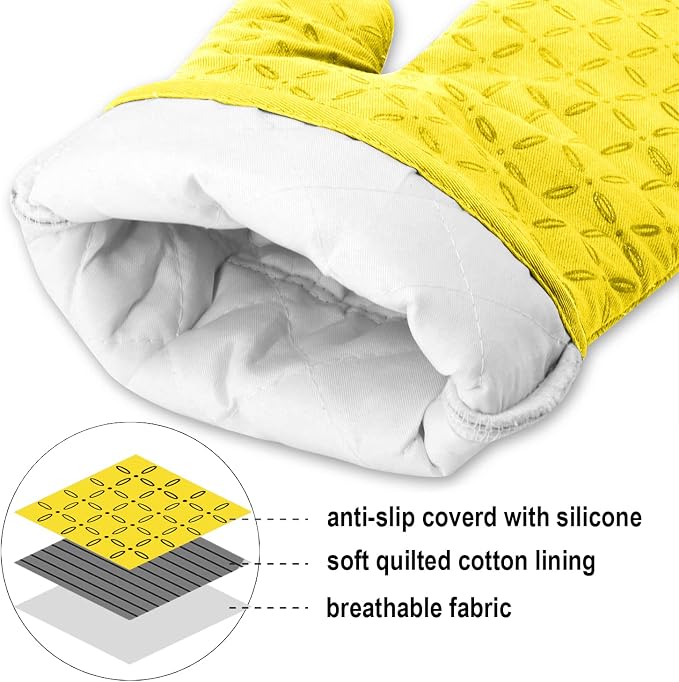 KEGOUU Oven Mitts and Pot Holders 6pcs Set, Kitchen Oven Glove High Heat - Image 3