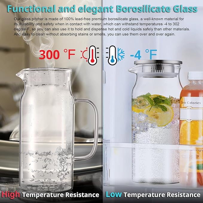 Bivvclaz 2 Liter 68 oz Glass Pitcher - Image 5