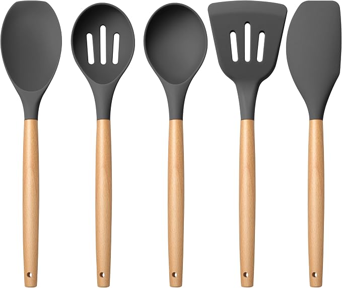 E-far Silicone Cooking Utensils Set, 5-Piece Kitchen Utensils Set by E-far