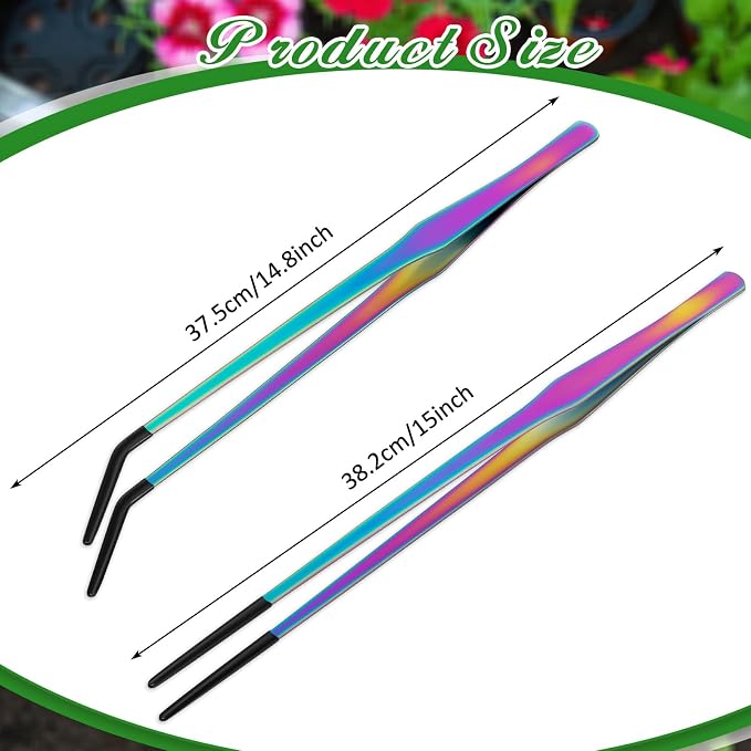 Lasnten 2 Pcs Extra Long Stainless Steel Reptile Feeding Tongs - Image 2