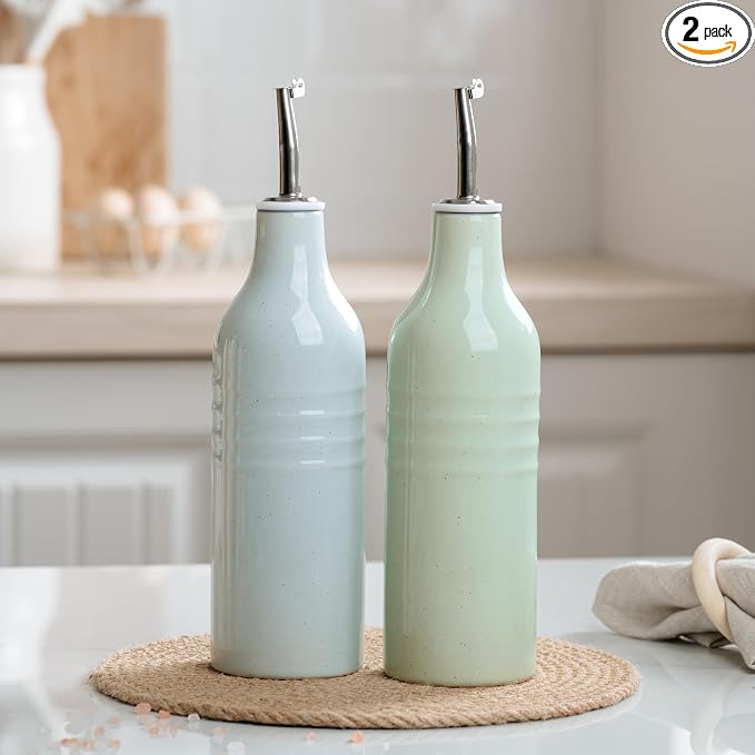 famiware Jupiter 16oz Ceramic Olive Oil Dispenser Bottle, Olive Oil and Vinegar by Famiware